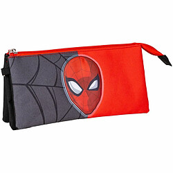 Trousse Fourre-Tout Triple Spiderman Rouge 22,5 x 2 x 11,5 cm Noir