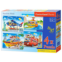 Travel the World, 4x Puzzle(8+12+15+20) - Castorland