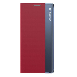 Coque en TPU + PU texture litchi, auto-absorbé rouge pour votre Samsung Galaxy S22 Ultra