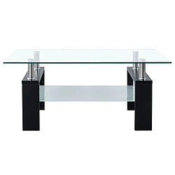 Maison Chic Table basse,Table Console Table d'appoint, Table pour salon Noir et transparent 95x55x40 cm Verre trempé -MN61713