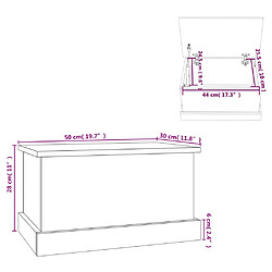 vidaXL Boîte de rangement sonoma gris 50x30x28 cm bois d'ingénierie pas cher