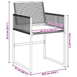 vidaXL Chaises de jardin lot de 4 avec coussins noir résine tressée pas cher