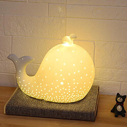 Avis Universal Créatif céramique mignonne baleine lampe à LED chambre à coucher thème lampe à chambre cadeaux enfants dessin animé table à manger chaude lampe à table | lampe à LED