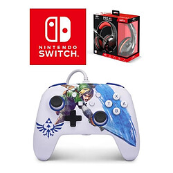 Power A Manette SWITCH Filaire Nintendo Zelda Master Sword Attack Officielle + Casque Gamer PRO H3 Rouge SPIRIT OF GAMER SWITCH