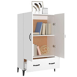 Avis vidaXL Buffet haut Blanc 70x31x115 cm Bois d'ingénierie