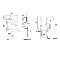 Acheter Auralum MAX Évier de Cuisine Inox 1 Bac 50*43*18CM avec Distributeur de Savon+Robinet Cuisine Pivotant à 360° avec Eau Chaude/Froide, Chromé