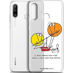 Caseink Coque Pour Huawei P30 Lite (6.2 ) [Gel HD Collection Les Shadoks ? Design Vivre Pour Pomper - Souple - Ultra Fin - Imprimé en France]