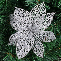 Acheter Wewoo Fleurs Artificielles 10 PCS 15cm Simulation Creuse Fleur Artificielle Enfants Fête D'anniversaire Décoration Nouvel An Décor De Noël Argent