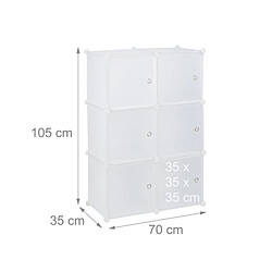 Helloshop26 Armoire étagère système de rangement plastique avec 6 portes blanc 13_0002583_2