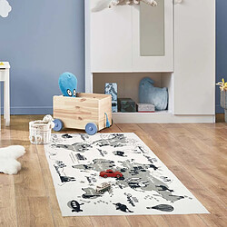 The Home Deco Factory Tapis jeu enfant en coton 140x70 cm Mappemonde.