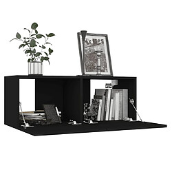 Acheter Maison Chic Meubles TV 4 pcs | Banc TV Moderne pour salon | Meuble de Rangement Noir 80x30x30 cm Aggloméré -MN76357