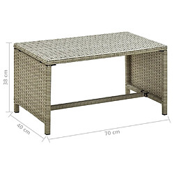 Acheter vidaXL Table basse beige 70x40x38 cm résine tressée