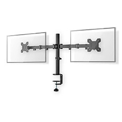 NEDIS SUPPORT DOUBLE ECRAN PC Standards incurvés Support de Moniteur de bureau 2 écrans 15-32 " 75x75 / 100x100 Mouvement Intégral