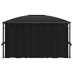 vidaXL Tonnelle avec rideaux 400x300x265 cm Anthracite