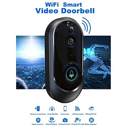 Wewoo Interphone vidéo Visiophone sans fil Portier 720P 6400mAh Sonnette WIFI surveillance téléphonique à distance vocal en temps réel noir pas cher