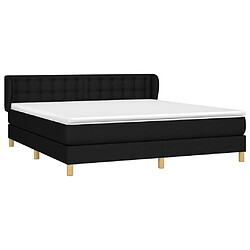 Avis Maison Chic Lit adulte- Lit + matelas,Sommier à lattes de lit avec matelas Noir 180x200 cm Tissu -GKD90251