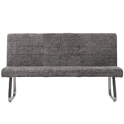 Mendler Set de salle à manger HWC-G55, set de 2 chaises + banc 180cm, inox brossé tissu/textile chenille ~ gris foncé pas cher