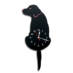 Wewoo Horloge murale Bureau à domicile Décoration de chambre à coucher en forme chien à piles avec queue pivotante, taille: 42 x 18 cm (noir) 