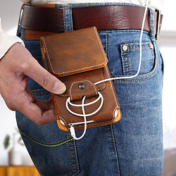 Acheter Avizar Étui Ceinture Smartphone 5.5 pouces Porte-carte Simili cuir Effet rétro Marron