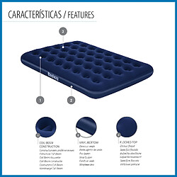 Avis Matelas de Camping Gonflable Bestway Horizon Double 191x137x22 cm Supporte jusqu'à 300 Kg Couleur Bleu