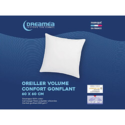 Avis Vente-Unique Oreiller 60 x 60 cm de DREAMEA - 600 gr - MARIN