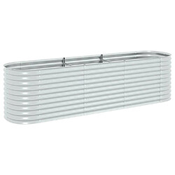 vidaXL Lit surélevé de jardin 320x80x81 cm Acier galvanisé Argenté