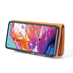 Wewoo Housse Coque Etui en cuir Crazy Horse Texture Flip détachable magnétique avec support et fentes pour cartes et portefeuille Galaxy A70 Marron pas cher