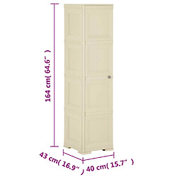 vidaXL Armoire plastique 40x43x164 cm design de bois blanc angora pas cher