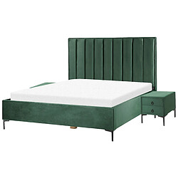 Beliani Ensemble de chambre en velours vert foncé avec lit double 180 x 200 cm SEZANNE