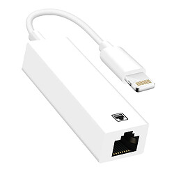 Avizar Adaptateur Ethernet RJ45 vers Lightning iPhone et iPad Débit 100 Mbps Blanc