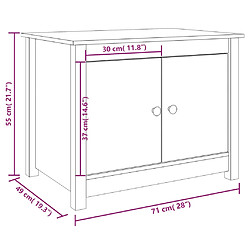 vidaXL Table basse Gris 71x49x55 cm Bois massif de pin pas cher