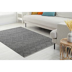 Acheter RUGSX Tapis en laine TAHAR 99001K anthracite - TISSÉ MAIN boucle, losanges, bohème 120x180 cm