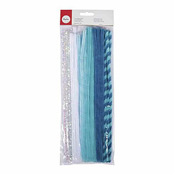 Rayher 30 fils chenille 30 x 0,9 cm teintes de bleu