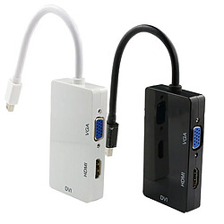 Avis 3 EN 1 Adaptateur Mini Dp vers HDMI / DVI / VGA pour MacBook / MacBook Pro / MacBook Air Blanc