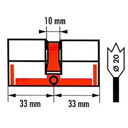 Acheter Cylindre double de sécurité 33x33 nickelé débrayable pour porte ATLANTIC THIRARD