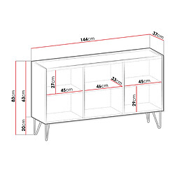 Bestmobilier Cali - buffet bas - effet marbre - 144 cm pas cher