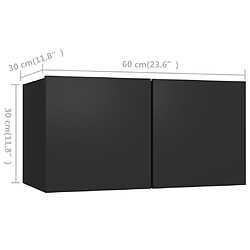 vidaXL Ensemble de meubles TV 3 pcs Noir Bois d'ingénierie pas cher