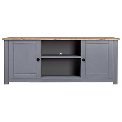 Maison Chic Meuble TV scandinave - Banc TV pour salon Gris 120x40x50 cm Bois de pin massif Gamme Panama -MN56282