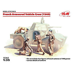 Icm Figurine Mignature French Armoured Vehicle Crew (1940)