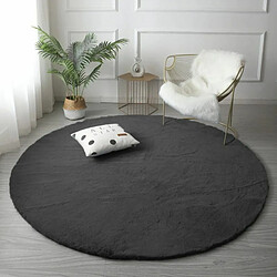 Tapis rond ? moelleux à poils longs ? Tapis décoratif pour salon, chambre à coucher, chambre d'enfant, salle à manger de qualité supérieure et doux (gris foncé, Ø 120 cm)