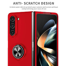 Htdmobiles Coque pour Samsung Galaxy Z Fold 5 5G - housse etui rigide bague anti choc magnetique - ROUGE