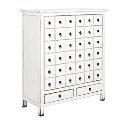 Pegane Buffet, meuble de rangement en bois d'orme coloris blanc - Longueur 102 x Profondeur 42 x hauteur 120 cm