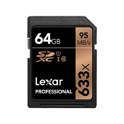 LEXAR Carte SDXC 64 Go 633X Professional 95 Mo/s Classe 10 UHS-I U1 