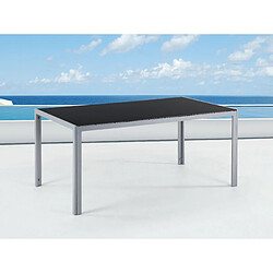 Beliani Table de jardin 160 x 90 cm Verre Noir CATANIA