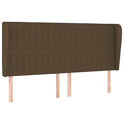 Maison Chic Tête de lit moderne avec oreilles pour chambre - Décoration de lit Marron foncé 163x23x118/128 cm Tissu -MN41687