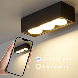 Avis NETTLIFE 3 Spots de plafond en saillie LED carré noir orientables blanc chaud 3x5W GX53 pour cuisine salon salle à manger chambre couloir