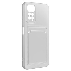 Avizar Coque pour Xiaomi Redmi Note 11 et 11s Silicone Souple Porte-carte Fine Blanc