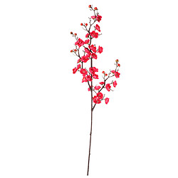 Bouquet de fleurs de prune en plastique de soie artificielle branche de bricolage Home Decor Rose Rouge