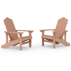 Maison Chic Lot de 2 Chaises de jardin,Fauteuil d'extérieur Adirondack PEHD Marron -MN56403