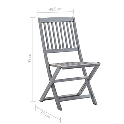 Acheter vidaXL Chaises pliables d'extérieur lot de 8 Bois d'acacia solide